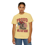 Proud Military Mom Shirt, Patriotic Army Mom T Shirt, Boots and Flowers Graphic Tee, American Flag Family Support Gift