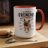 Anatomy of a Frenchie Coffee Mug, Funny French Bulldog Lover Gift, Cute Dog Mom Dad Anatomy Ceramic Tea Cup with Black Handle