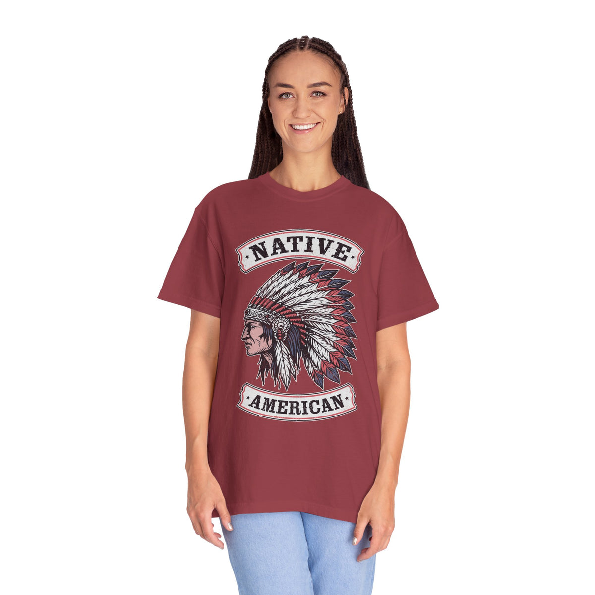 Native American Headdress Shirt, Patriotic USA Graphic Tee, Vintage American Eagle Style, Western Americana Gift, Fourth of July Shirt