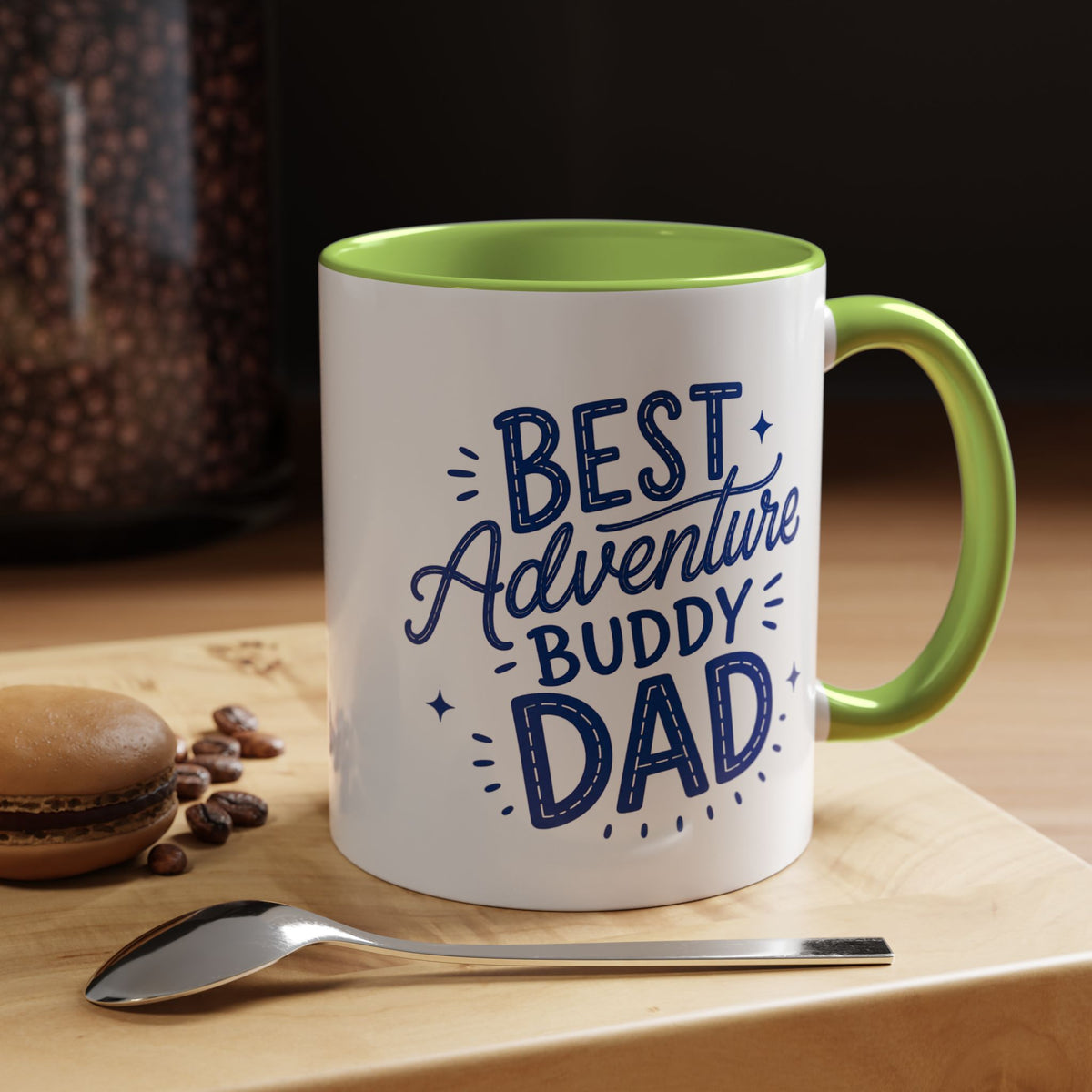 Best Adventure Buddy Dad Coffee Mug, Father's Day Gift from Kids, Travel and Hiking Outdoor Papa Ceramic Tea Cup with Black Handle