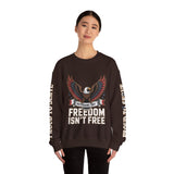 Veterans Day Sweatshirt, Freedom Isn't Free Eagle Pullover, Patriotic Military Top, Veteran Gift, American Pride, USA Clothing