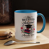 Personalized Graduation Mug for Her, She Believed and Achieved Coffee Cup, Custom Name Class of 2027 Gift, Floral Graduation Keepsake