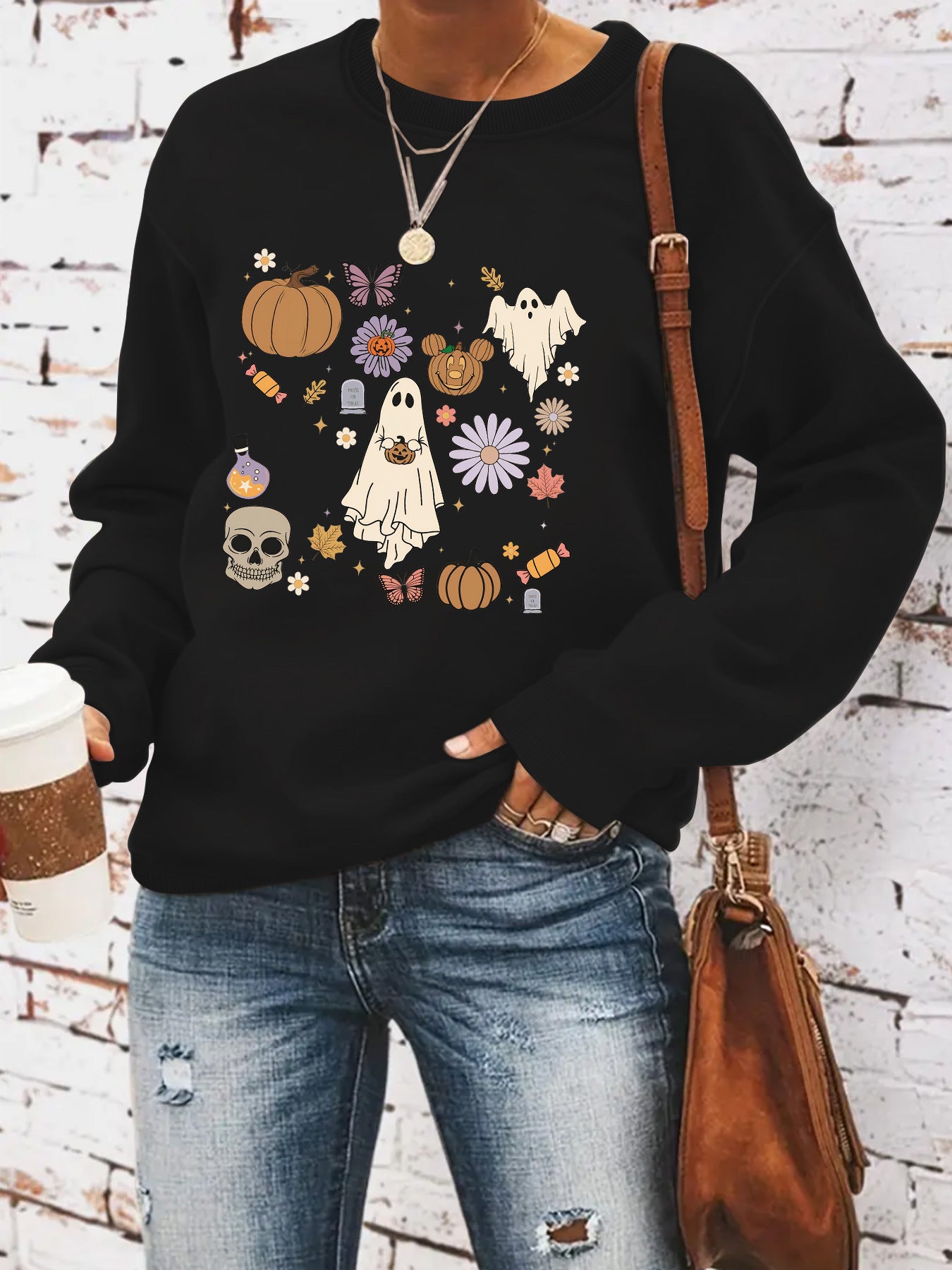 Round neck sweatshirt sports sweatshirt