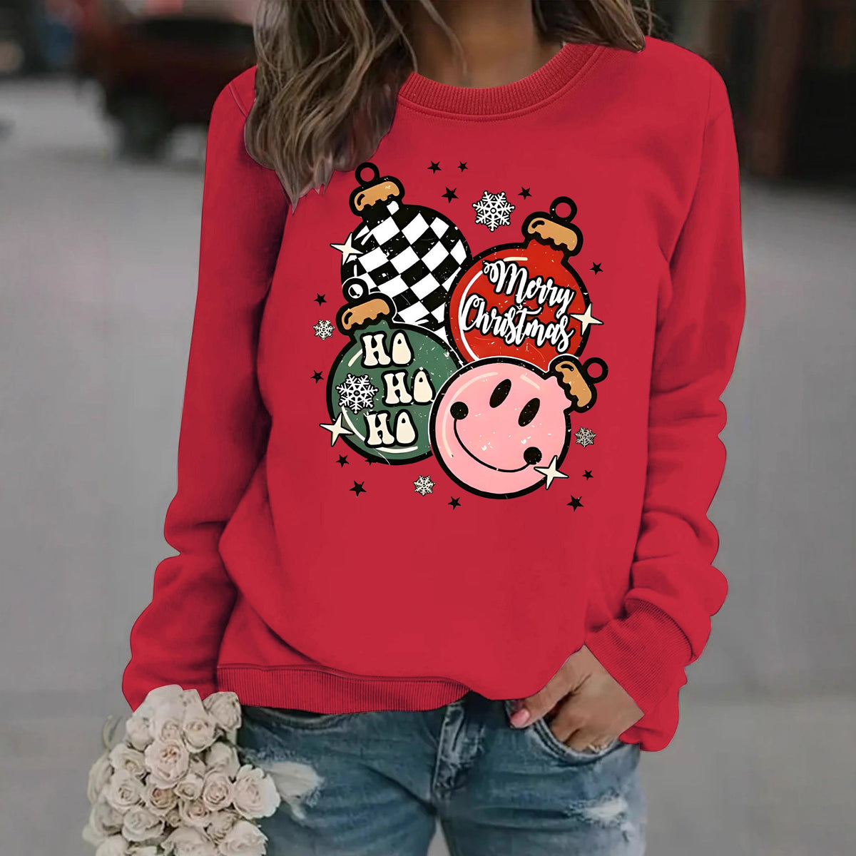 Sweatshirt Christmas themed print