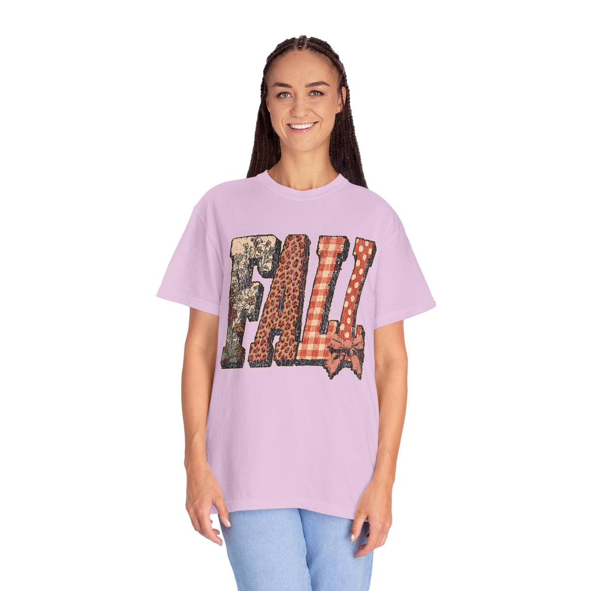 Patchwork Fall Shirt, Floral Leopard Plaid Autumn Graphic Tee, Coquette Bow Seasonal Gift for Women, Cozy Thanksgiving Outfit for Her