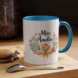 Personalized Teacher Coffee Mug, Custom Teacher Name Gift, Floral Teacher Mug, Teacher Appreciation Present, Classroom Gift