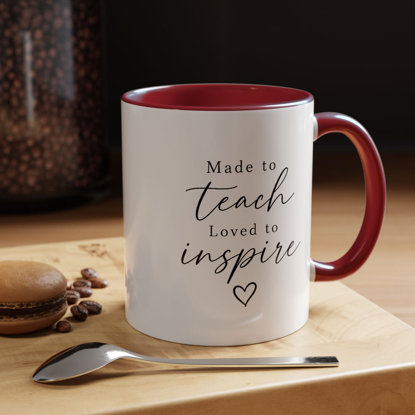 Made to Teach Loved to Inspire Mug, Inspirational Teacher Coffee Cup, Educator Appreciation Gift, End of Year Classroom Keepsake for Her