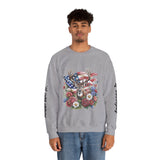 Personalized Hunting Family Sweatshirt, Custom Deer Patriotic Pullover, American Flag Floral Crewneck, Family Gift, Outdoorsman Shirt