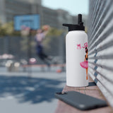 Personalized Ballerina Water Bottle for Girls, Custom Name Ballet Dance Bottle, Insulated Stainless Steel Kids School Bottle