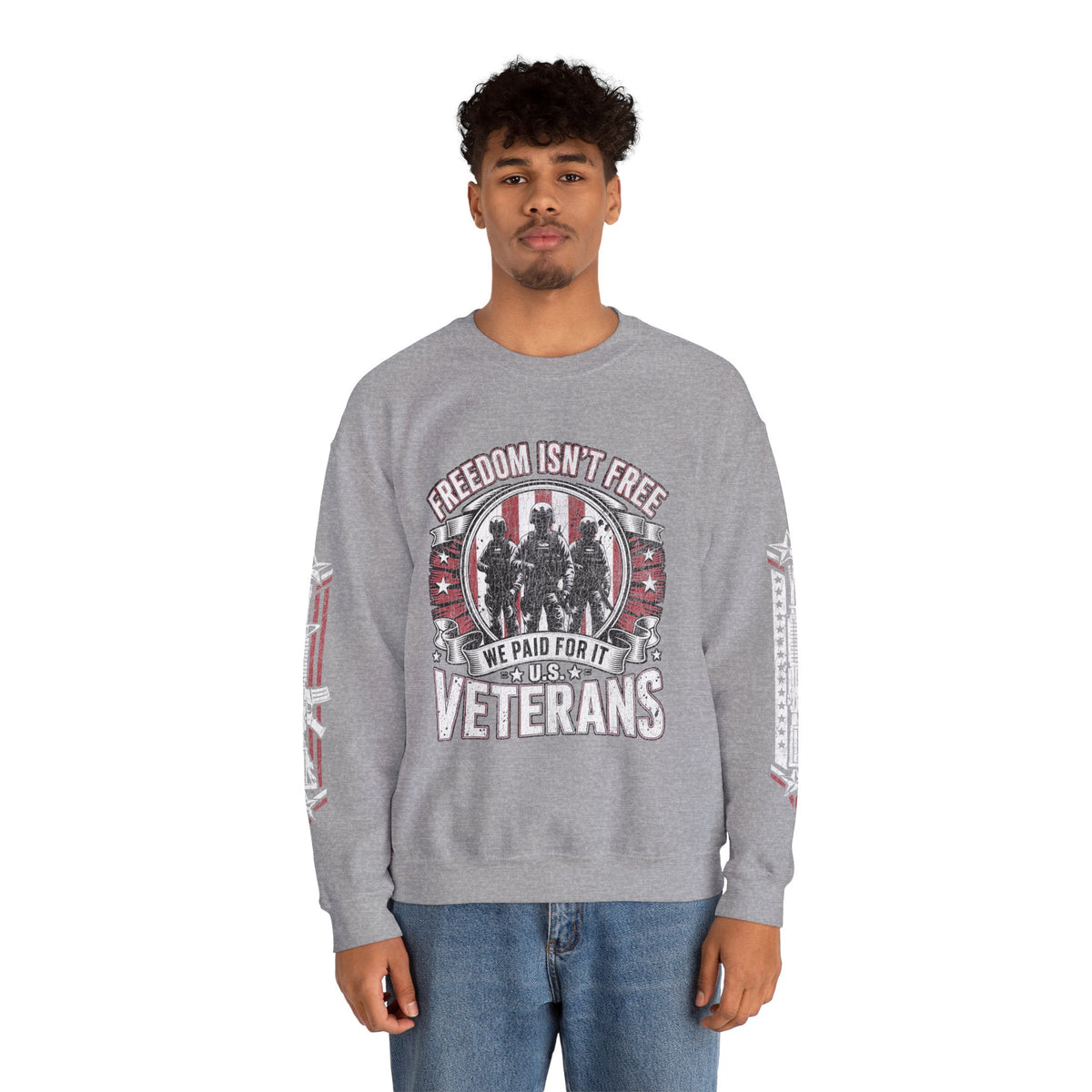 Freedom Isn't Free Veterans Sweatshirt, Military Service Crewneck, American Flag Veteran Pullover, Veteran Gift, Memorial Day Outfit