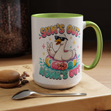 Funny Goose Summer Coffee Mug, Sun's Out Honk's Out Mug, Cute Goose Pool Float Cup, Beach Vacation Gift, Summer Lover Mug