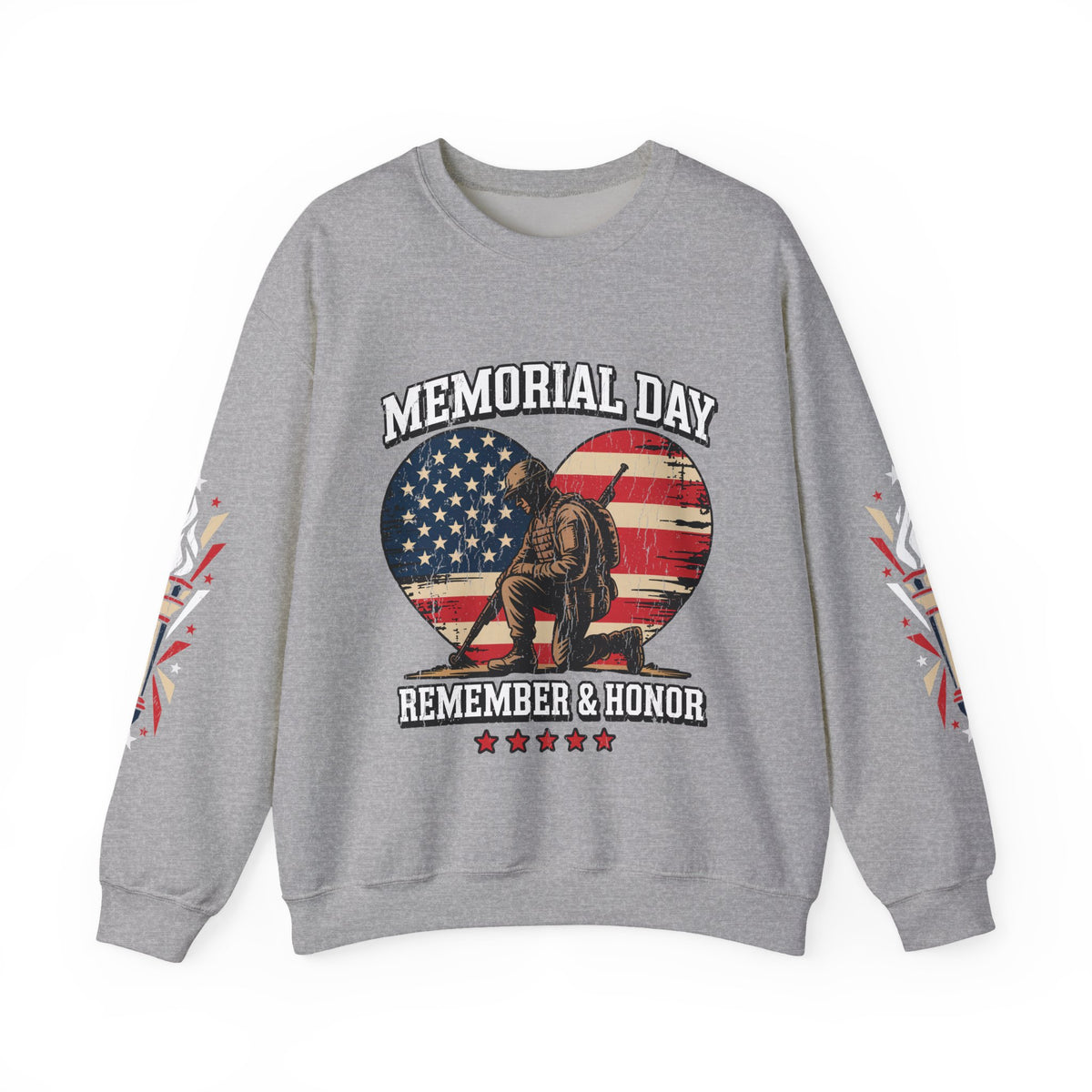 Memorial Day Sweatshirt, Patriotic Military Pullover, Remember and Honor American Flag Crewneck, Veteran Gift, Memorial Day Shirt