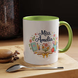 Personalized Teacher Coffee Mug, Custom Teacher Name Gift, Floral Teacher Mug, Teacher Appreciation Present, Classroom Gift