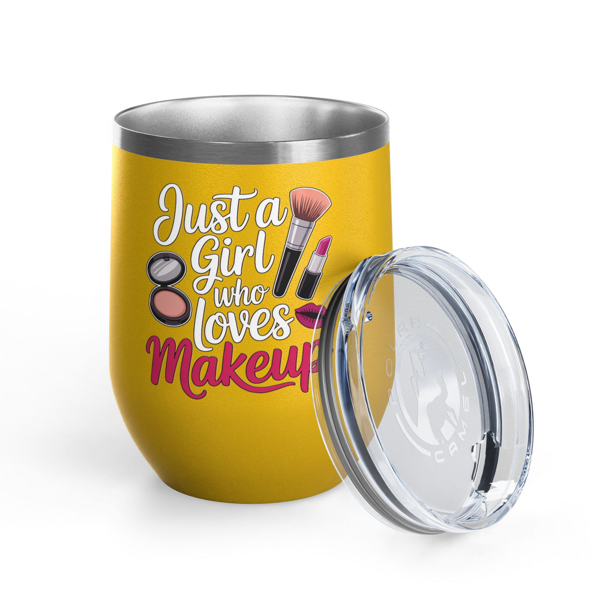 Makeup Lover Wine Tumbler, Just a Girl Who Loves Makeup, Cute Beauty Drink Tumbler, Makeup Artist Gift for Her, Girly Gift, Cosmetic Lover
