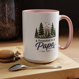 Promoted to Papa Mug, New Grandpa Pregnancy Announcement Gift, Woodland First Time Grandfather Coffee Cup, Baby Reveal Keepsake 2026