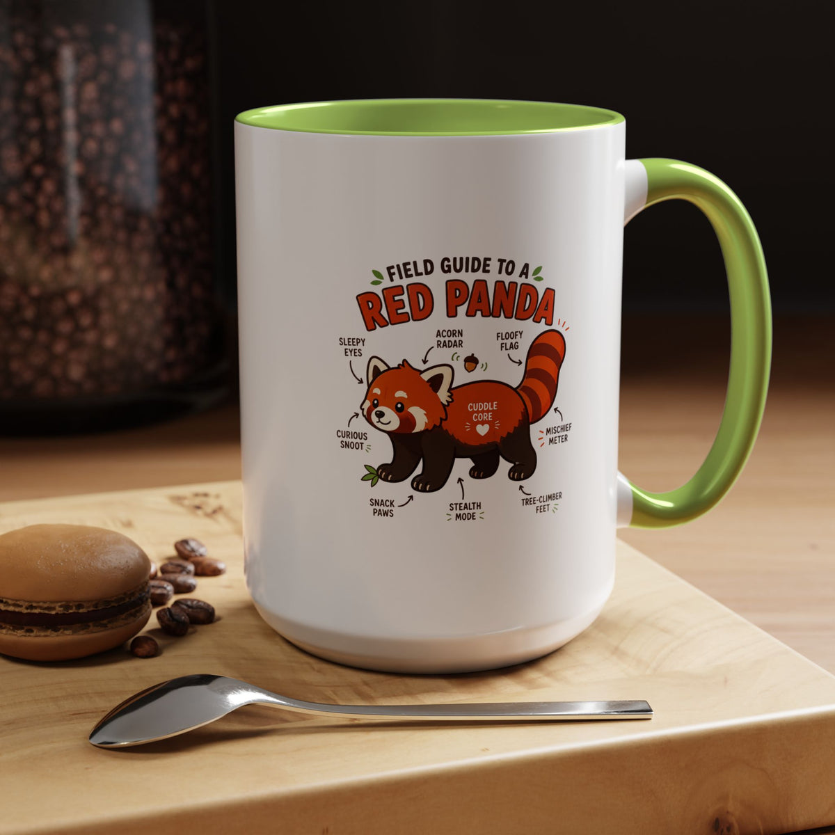 Red Panda Mug, Funny Field Guide Coffee Cup, Cute Wildlife Gift for Red Panda Lover, Zookeeper Present, Animal Birthday Gift for Kids