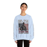 DD-214 Veteran Sweatshirt, Military Veteran Crewneck, American Flag Pullover, Veteran Gift for Him, Patriotic Fourth of July Top