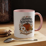 Autumn Blessings Christian Mug, Grace Grows in Every Season Coffee Cup, Faith Based Fall Gift, Floral Pumpkin Thanksgiving Decor