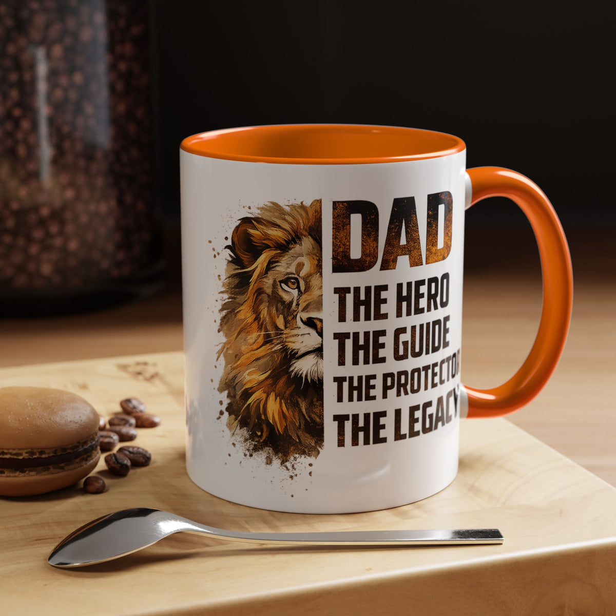 Dad Appreciation Coffee Mug, Dad The Hero The Guide The Protector Mug, Lion Dad Gift, Father's Day Coffee Cup, Gift for Dad