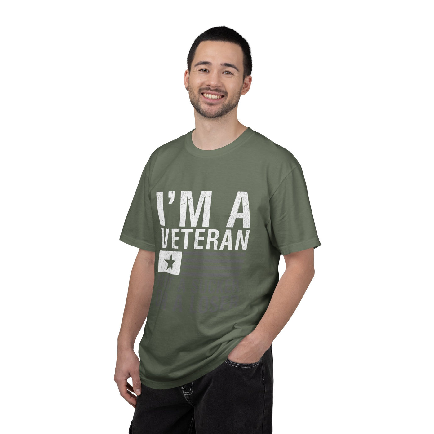I'm a Veteran Not a Sucker or Loser Shirt, Bold Military T-Shirt, Patriotic Gift for Veteran, Veterans Day Tee, Retired Soldier Apparel