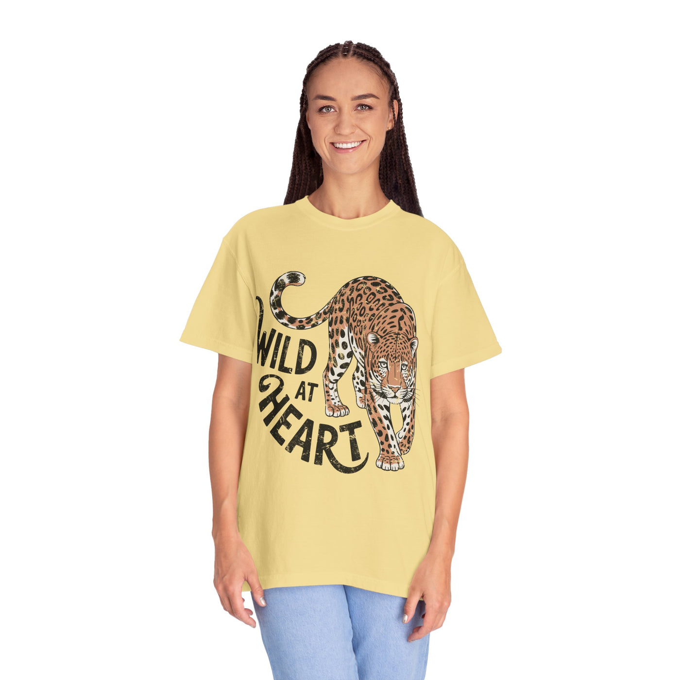 Leopard Graphic Comfort Colors Shirt, Wild At Heart Leopard Tee, Boho Animal Print Shirt, Safari Lover Gift for Women