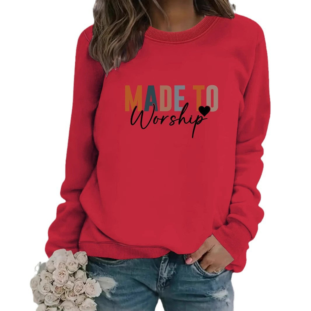 Round neck MADETO printed pullover sweatshirt sweatshirt
