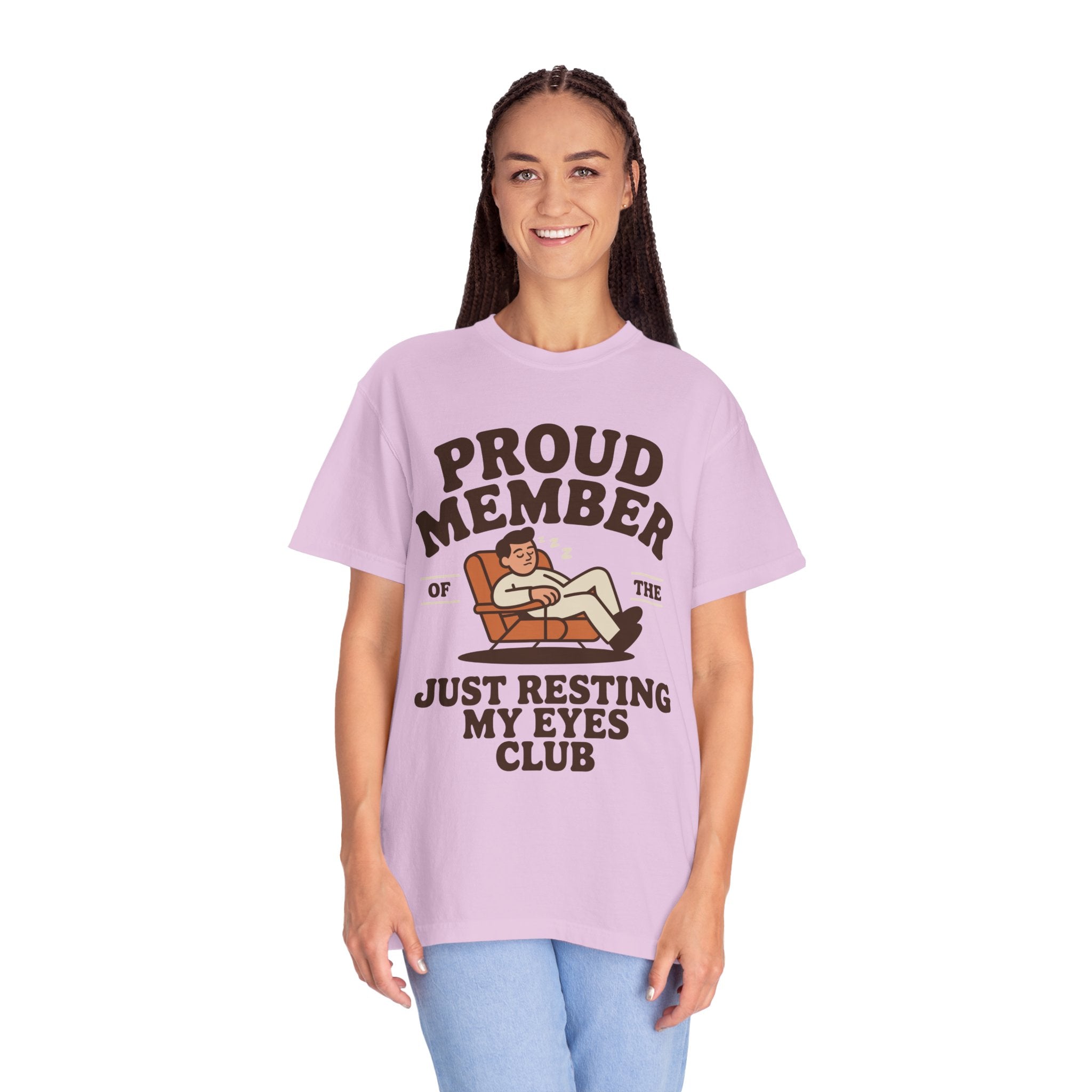 Funny Nap Lover Comfort Colors Shirt, Just Resting My Eyes Club Tee, Tired Adult Humor Shirt, Relaxation Graphic Tee Gif