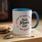 Personalized Best Mom Ever Mug, Custom Kids Names Coffee Mug, Mother's Day Gift for Mom, Grandma Gift, Family Keepsake Cup