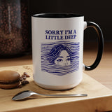 Funny Introvert Mug, Social Anxiety Coffee Mug, Deep Thinker Gift, Sarcastic Humor Cup, Emotional Ocean Mug, Mental Health Gift