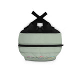 Personalized Cars Backpack for Kids, Custom Name School Bag, Sage Green Vehicle Print, Cute Truck Design