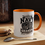 Proud Navy Grandpa Mug, US Navy Veteran Coffee Cup, Patriotic Military Grandfather Gift, Anchor of the Family Birthday Present