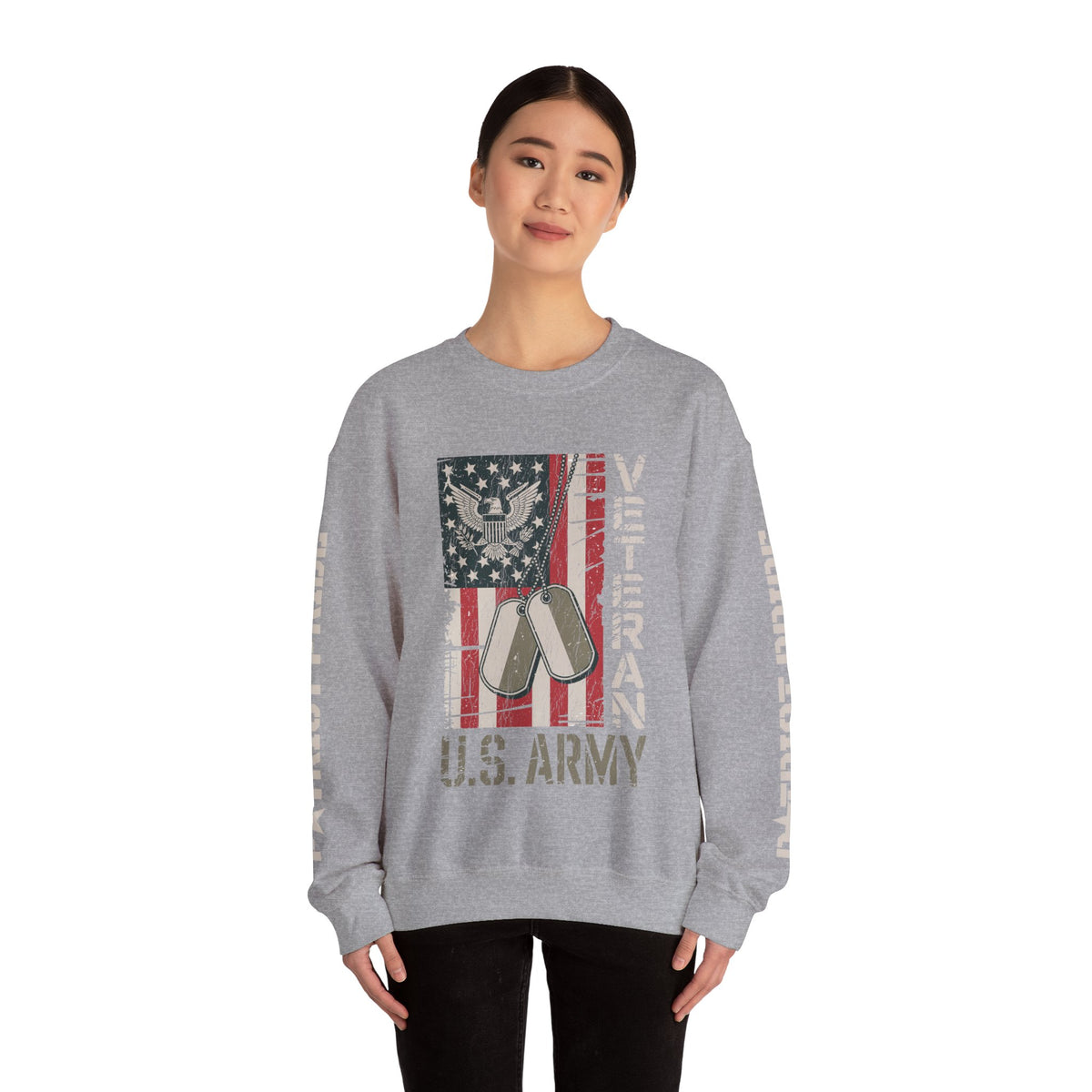 US Army Sweatshirt, Vintage Military Pullover, American Flag Army Top, Veteran Gift, Patriotic Military Clothing, Army Family Gift