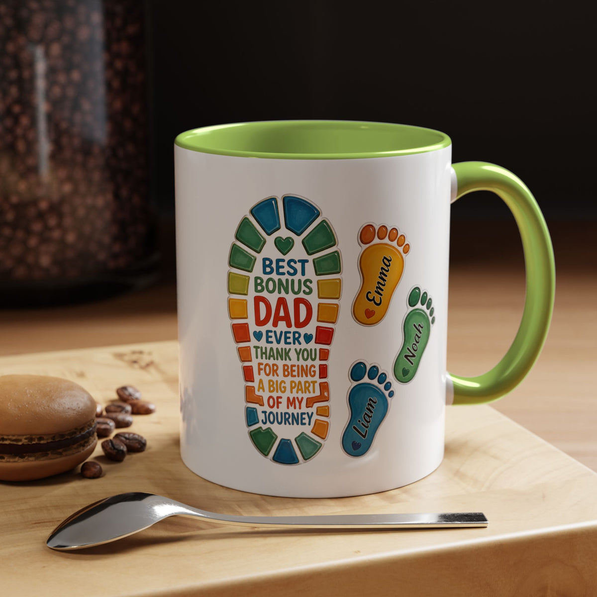 Personalized Bonus Dad Mug, Custom Stepdad Coffee Mug with Kids Names, Father's Day Gift for Bonus Father, Family Appreciation Cup