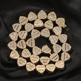 T-shaped Love Necklace Set with Zircon Hip Hop Personalized Fashion, Light Luxury, and Unique Design Necklace