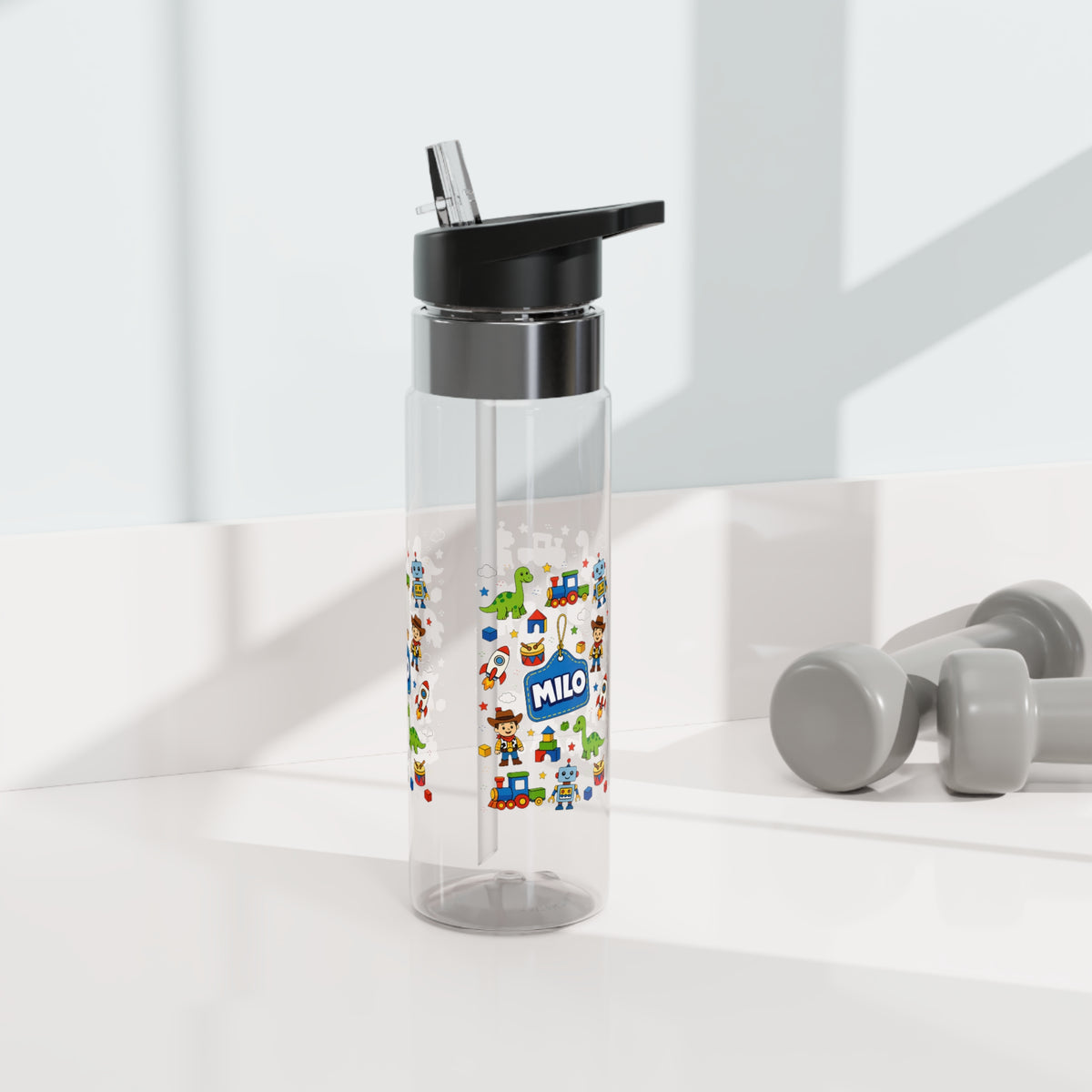 Personalized Dinosaur Kids Water Bottle, Cute Dino School Bottle for Boys, Birthday Gift for Toddler, Back to School Hydration Bottle