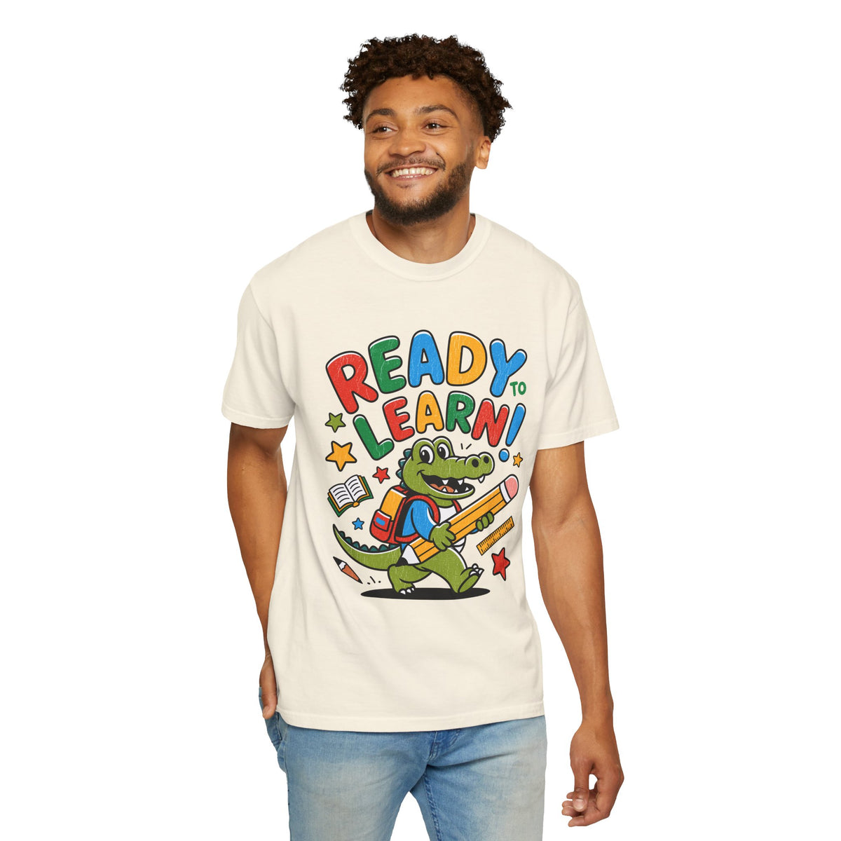 Ready to Learn Alligator T-Shirt, Colorful Back to School Tee, Cute Student Gift, Preschool Teacher Outfit, Classroom Graphic Shirt