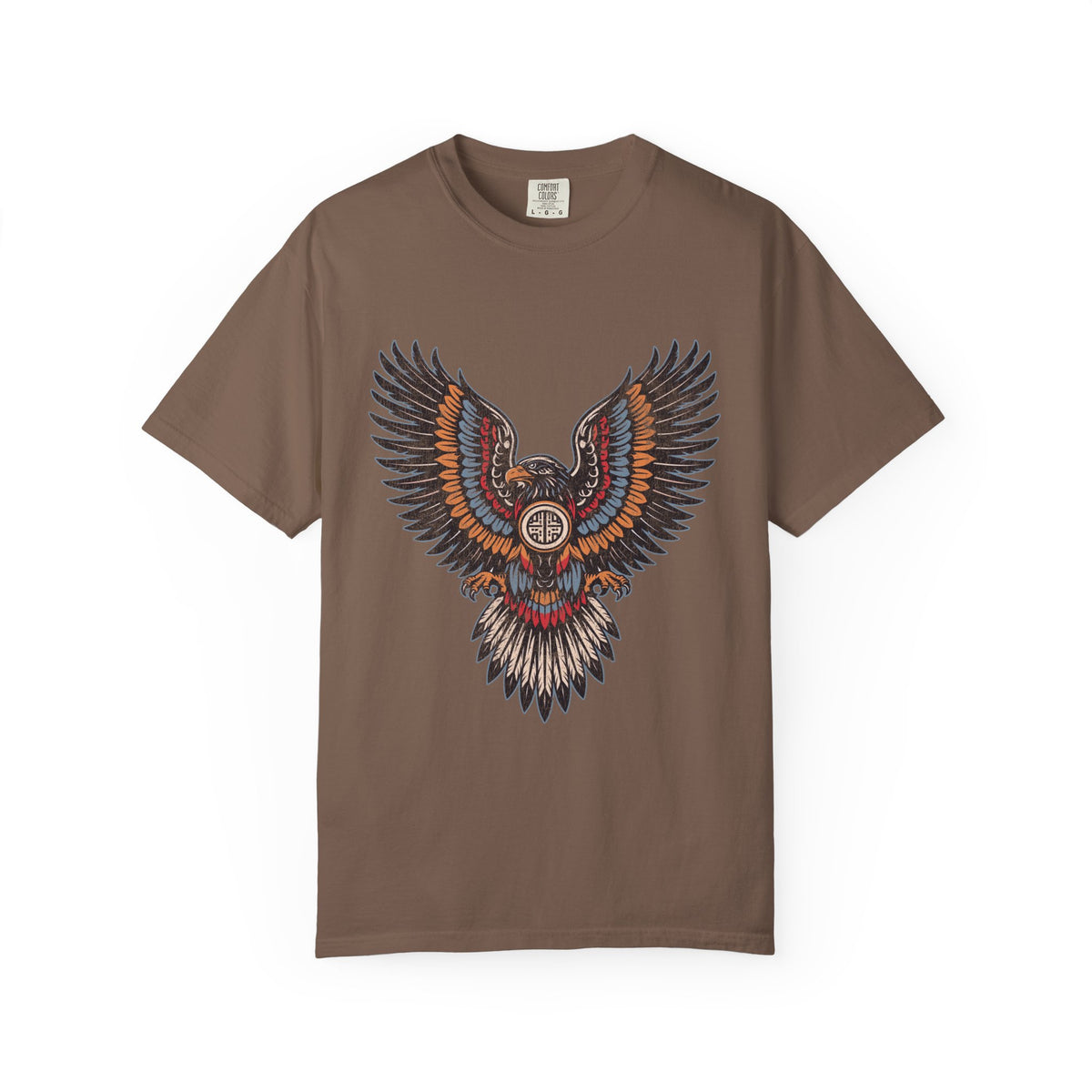 Ornamental Eagle Shirt, Retro Tattoo Style Bird Graphic, Gift for Wildlife Art Lovers, Boho Festival Outfits and Everyday Casual Wear