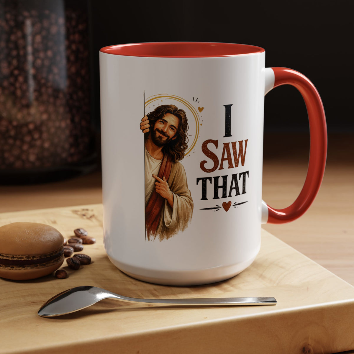 Funny Christian Jesus Mug, I Saw That Coffee Mug, Religious Humor Gift for Christians, Faith Based Mug, Church Friend Gift