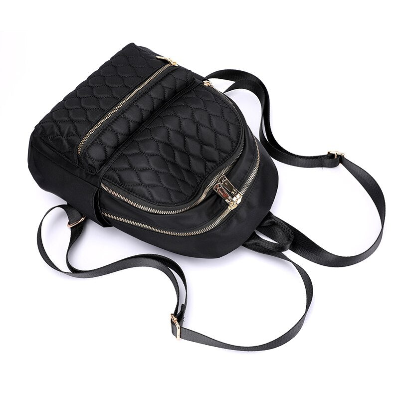 Fashion Diamond Lattice Women Backpack Durable Fabric Nylon Backpack Pretty Style Girls School Backpack Female Travel Backpack