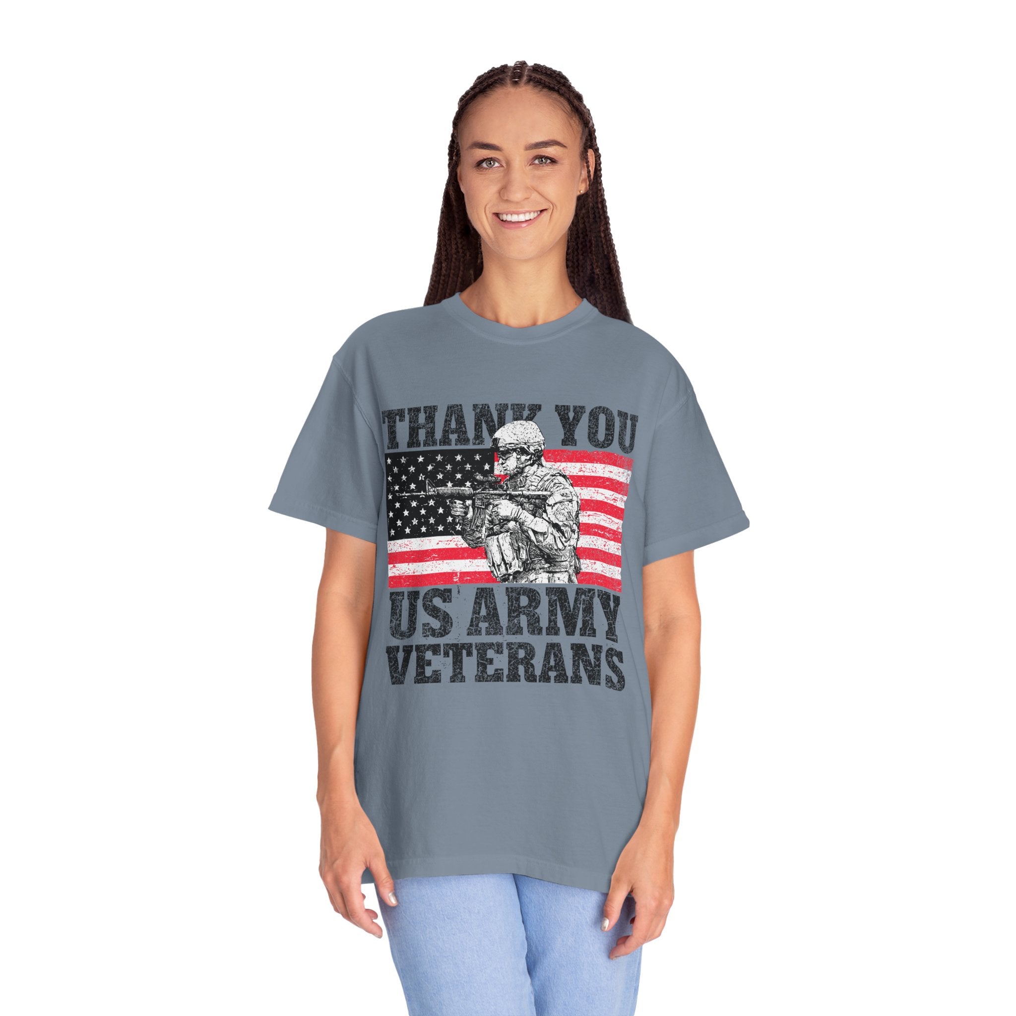 Thank You US Army Veterans Shirt, Patriotic Soldier T-Shirt, Military Appreciation Gift, American Flag Tee for Veterans Day or Retirement
