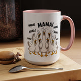 Funny Loud Ducks Mama Coffee Mug, Cute Mother's Day Gift from Kids, Sarcastic Chaos Mom Ceramic Tea Cup with Black Handle