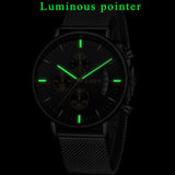LIGE Fashion Mesh Strap Waterproof Men's Watch