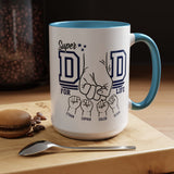 Personalized Super Dad Coffee Mug, Custom Dad Mug with Kids Names, Father's Day Gift for Dad, Dad for Life Coffee Cup, Gift from Children