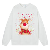 Christmas fawn reindeer hooded round neck Christmas hoodie