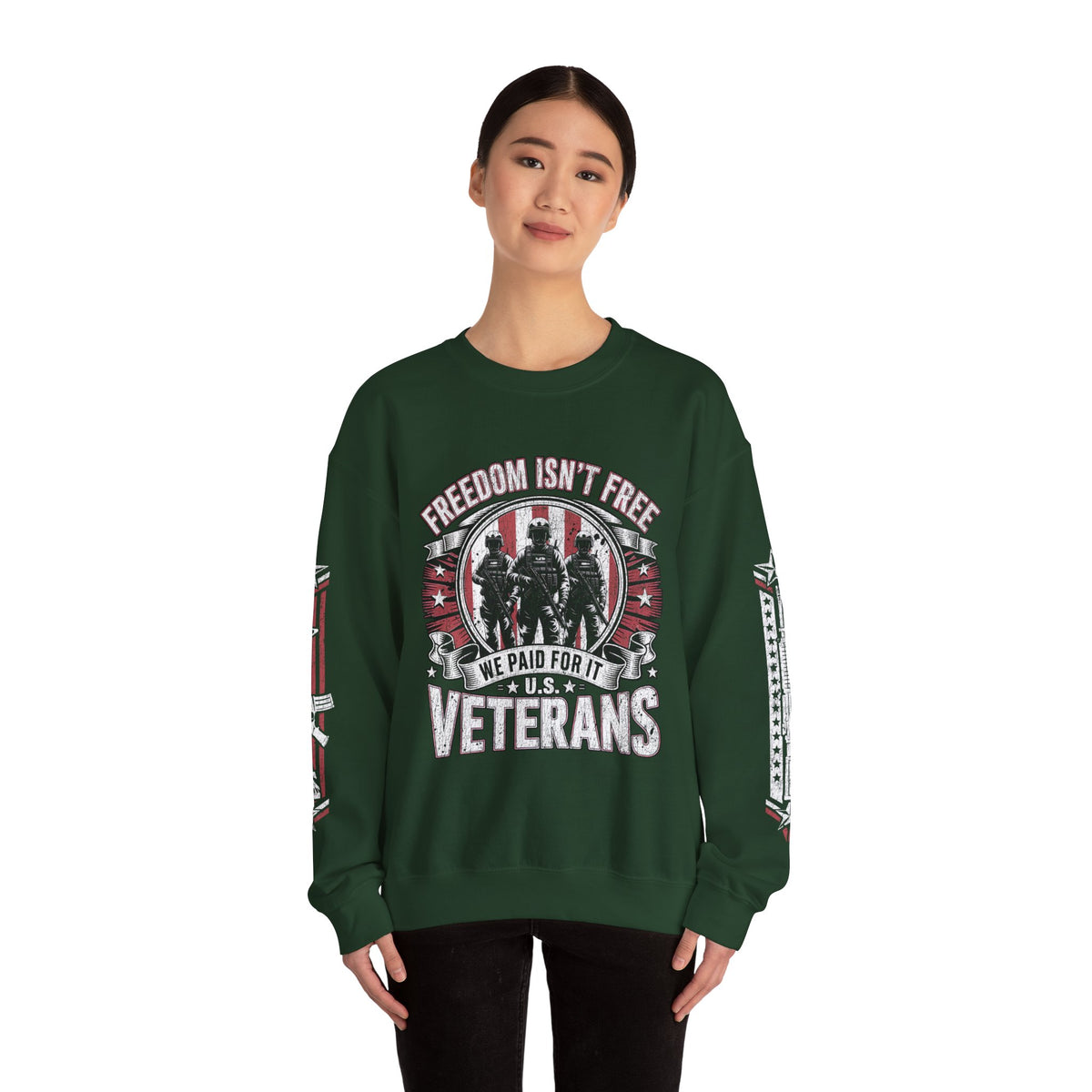 Freedom Isn't Free Veterans Sweatshirt, Military Service Crewneck, American Flag Veteran Pullover, Veteran Gift, Memorial Day Outfit