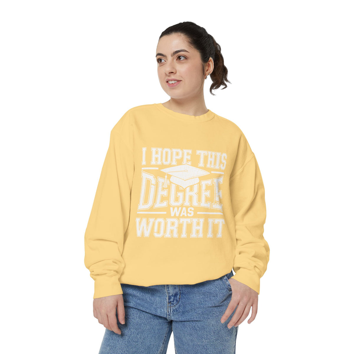 I Hope This Degree Was Worth It Sweatshirt, Funny Graduation Crewneck, College Graduate Gift, Senior Class Pullover, Commencement Outfit