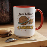 Cute Planet Family Mug, Our Little Universe Coffee Mug, Parent Child Gift, New Mom Mug, Space Lover Family Cup, Baby Shower Gift
