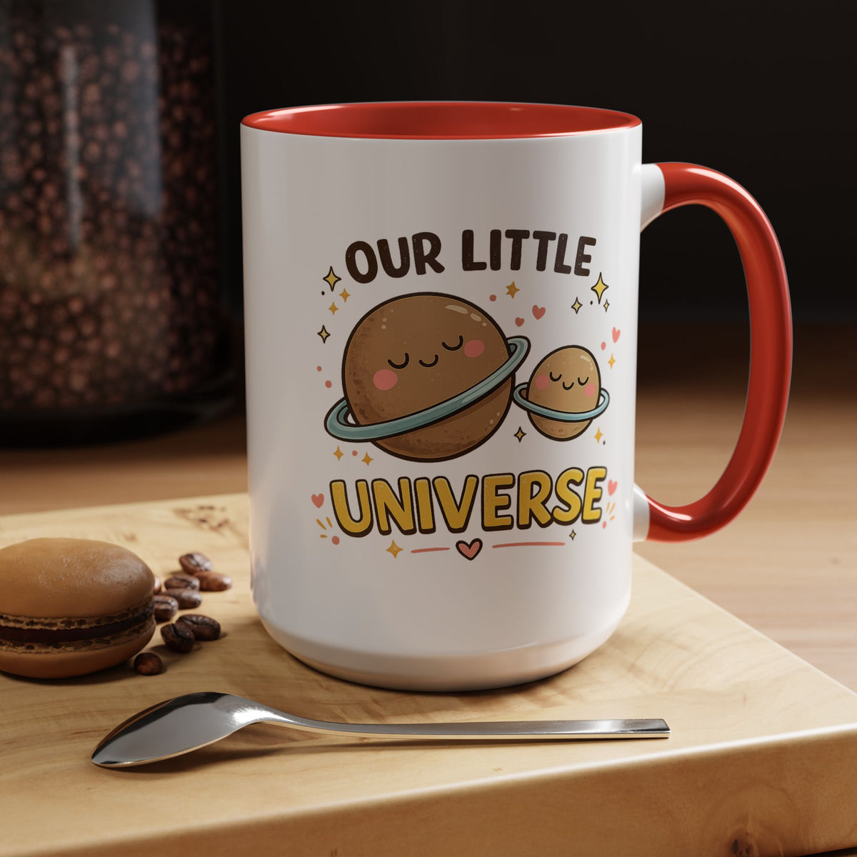Cute Planet Family Mug, Our Little Universe Coffee Mug, Parent Child Gift, New Mom Mug, Space Lover Family Cup, Baby Shower Gift