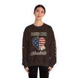 Personalized Proud Mom Sweatshirt, Custom Military Mom Pullover, American Flag Heart Crewneck, Military Mom Gift, Patriotic Mother Shirt