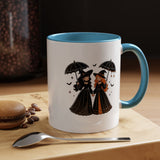 Witch Best Friends Mug, Gothic Halloween Black Accent Coffee Cup, Cute Matching Costume Gift for Bestie, Sister, Girlfriend or Partner